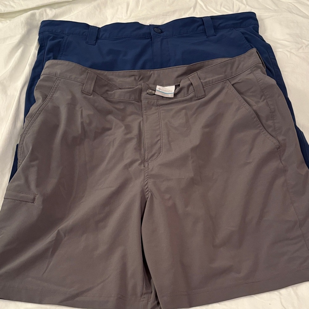Columbia PFG Two Pair Blue and Gray Poly/Elastane Shorts 38 x 8